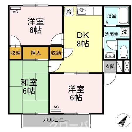 フォブール福岡の間取り