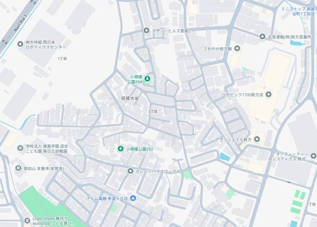 ■枚方市招提大谷　新築一戸建ての地図