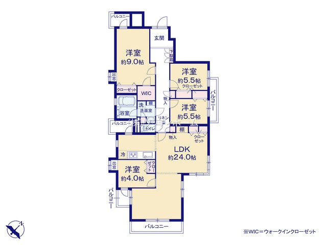 ハイホーム越谷　中古マンションの間取り
