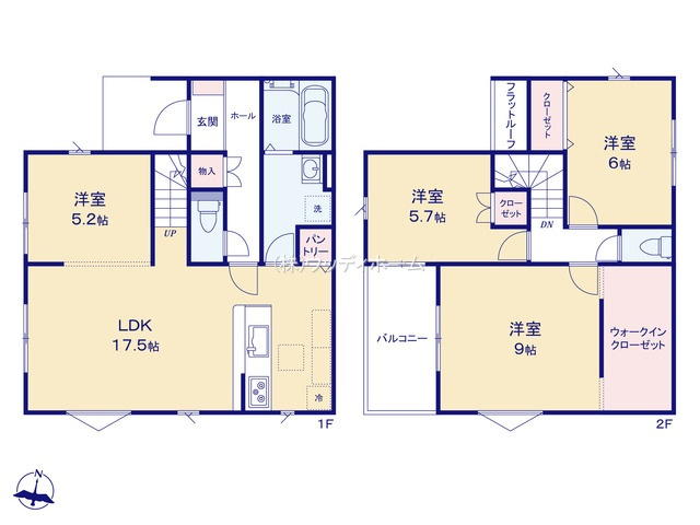 越谷市弥栄町4期　新築一戸建ての間取り