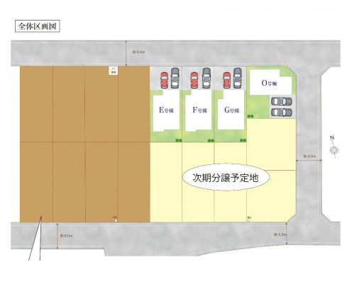 伊奈町栄1丁目46番　新築一戸建て　ハートフルタウン　Oの区画図|O号棟