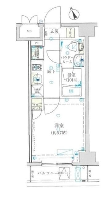 横浜市中区日ノ出町２丁目の賃貸マンションの間取り