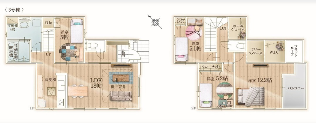 北葛飾郡松伏町11期3号棟の間取り