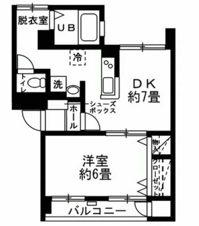 ウエスティン駒沢　二人入居可　管理人巡回　独立洗面台の間取り