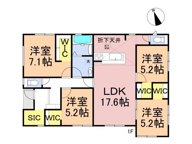 リーブルガーデン　岐阜市下奈良2丁目　全3区画分譲の間取り|■2号棟　■ヤマダ不動産　株式会社リライフ　
■夢のマイホーム購入をフルサポートします！