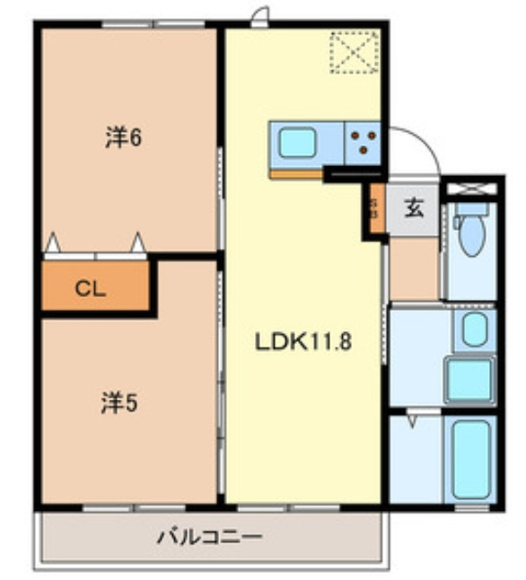 ウィズハイムKⅡの間取り