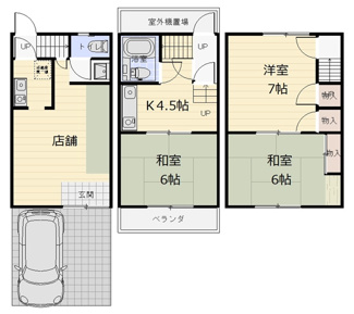 【外観】 | 伊勢田町中ノ田　店舗付き住宅