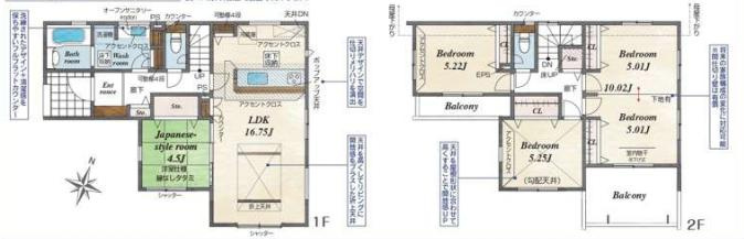 久喜市鷲宮4丁目　新築一戸建て　の間取り|10.2畳主寝室はライフステージの変化に合わせて分割も可能♪