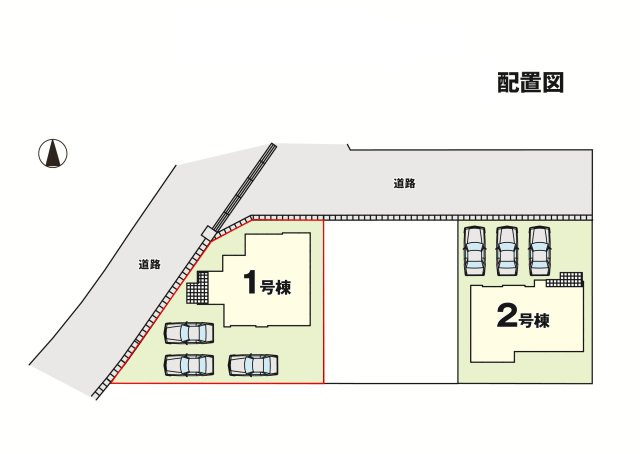郡山市東原２丁目　　　  １号棟　　　富田東小学校、富田中学区　の区画図
