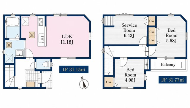 西東京市南町2丁目 西武新宿線 西武柳沢駅 売地の土地図＋建物プラン例