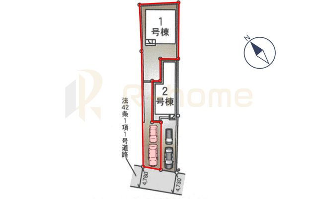 守谷市本町第12　新築戸建て　1号棟の区画図|大きなお買い物だからこそ、メリット・デメリットを伝えさせて頂きます。
R-homeにお任せください♪