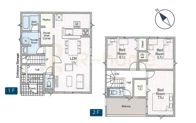 守谷市本町第12　新築戸建て　1号棟の間取り|3LDK＋WIC＋パントリー、土地面積188.64m2、建物面積93.95m2