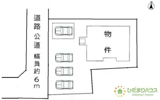 【区画図】 | つくば市学園の森３丁目　中古戸建 | 敷地広々130坪！！駐車場4台分あります！