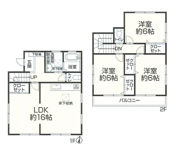 昭島市美堀町2丁目　中古戸建の間取り