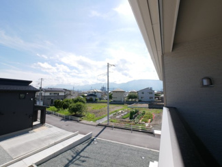 【展望】 | 中央市西花輪 新築戸建全4棟 1号棟 車並列3台 敷地70坪 | バルコニーより西側を望む
