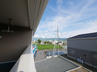 【展望】 | 中央市西花輪 新築戸建全4棟 3号棟 車並列3台 敷地82坪 | バルコニーより東側を望む