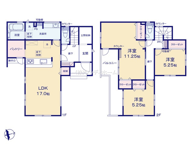 越谷市平方　新築一戸建ての間取り