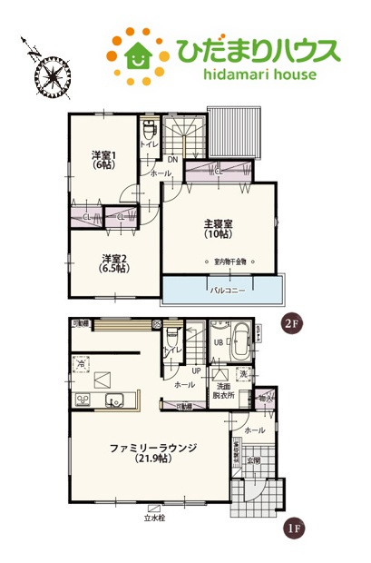 羽生市砂山第1期　新築一戸建て　ワイウッドコート05の間取り|10帖の主寝室は家具の配置も自由自在！書斎スペースやドレッサーも置けちゃいます♪