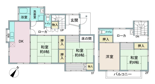 鶴ヶ島市松ヶ丘5丁目中古住宅の間取り