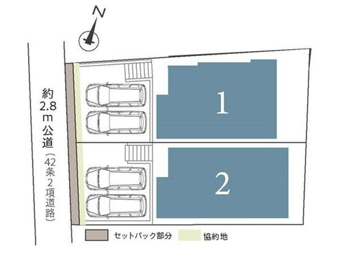 【横浜市南区平楽46-3全2棟新築戸建て】★仲介手数料無料★（石川小学校・平楽中学校）の区画図