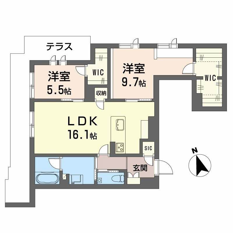 福岡市中央区警固２丁目の賃貸マンションの区画図|プレミアス赤坂けやき通り A0102号-15
