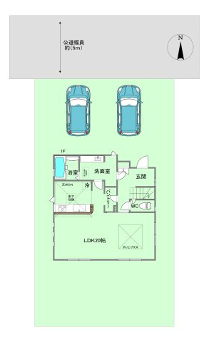 小野市神明町　1期1号棟の区画図