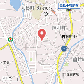 小野市神明町　1期2号棟の地図