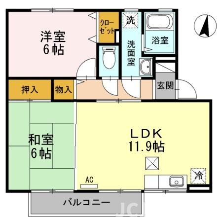グラン・デ・ハイツ Bの間取り