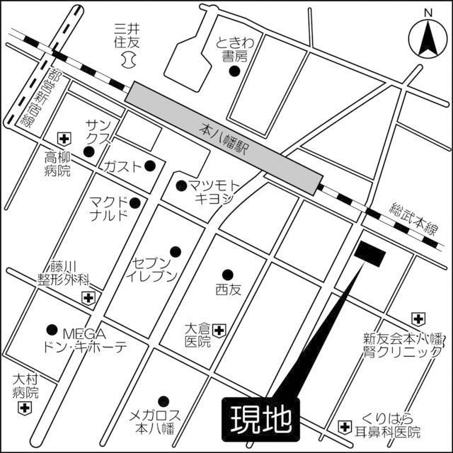 アグレ本八幡の地図