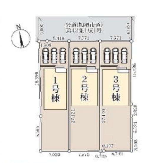 【区画図】 | 加須不動岡　新築戸建　全3棟　1号棟