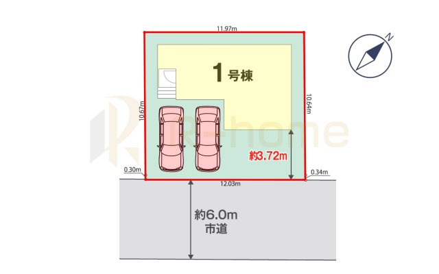取手市新取手2丁目2期　新築戸建て　1号棟の区画図|大きなお買い物だからこそ、メリット・デメリットを伝えさせて頂きます。
R-homeにお任せください♪