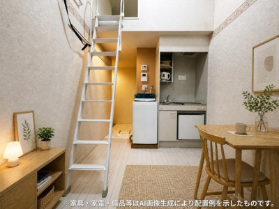 【洋室】 | ユナイトMocaRooms | ※参考写真※南西向き洋室5.3帖☆ロフトスペースがあります♪洋室なのでお手入れもラクラク～♪