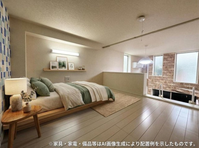 【寝室】 | ユナイトMocaRooms | ※参考写真※洋室5.3帖のお部屋にある3.4帖のロフトスペースです！ロフトスペースはベッドや収納スペースとしても使えて便利です☆