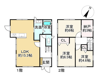 【間取り】 | 近江八幡市若葉町1丁目　中古戸建