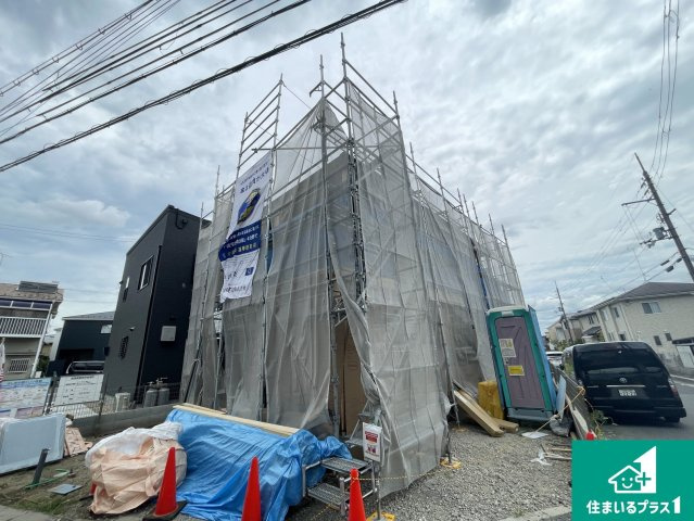 大津市真野　第4期　新築一戸建ての外観|周辺は落ち着いた街並みの住宅地！子育てがしやすい住環境です！まだ未完成ですが、現地でしかわからない事もございます。是非一度ご覧ください。