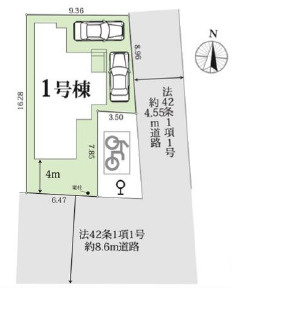 平塚市南金目　中古戸建の区画図