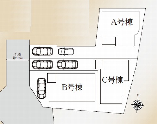 【区画図】 | 【仲介手数料０円】秦野市北矢名　新築一戸建て　全3棟 | 【仲介手数料０円】秦野市北矢名　新築一戸建て　全3棟