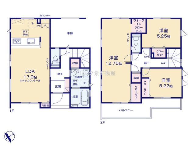 《仲介手数料無料》緑区大字大門1453-2新築一戸建て‎ブルーミングガーデンの間取り