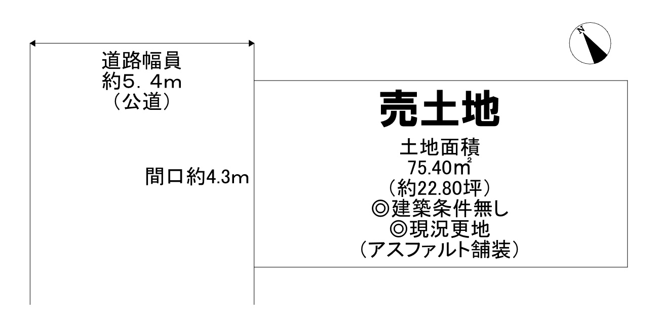 堺市堺区五月町の売地の土地図|土地約２２．８０坪！お気軽にお問い合わせください。