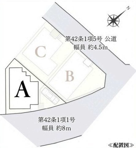 【横浜市磯子区田中1丁目9-14全3棟新築戸建て】★仲介手数料無料★（杉田小学校・浜中学校）の区画図