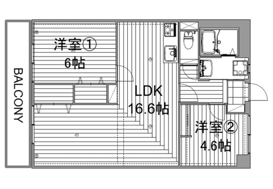 第15上野ビルの間取り|※別室の間取りとなります。
