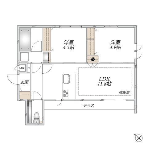 ＣＵＯＲＥ谷中の間取り|間取
