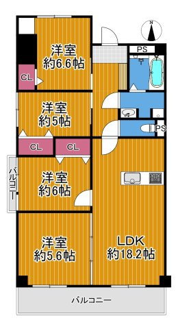 ハイマート弥刀の間取り