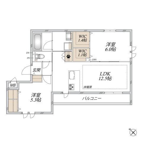 ＣＵＯＲＥ谷中の間取り|間取図
