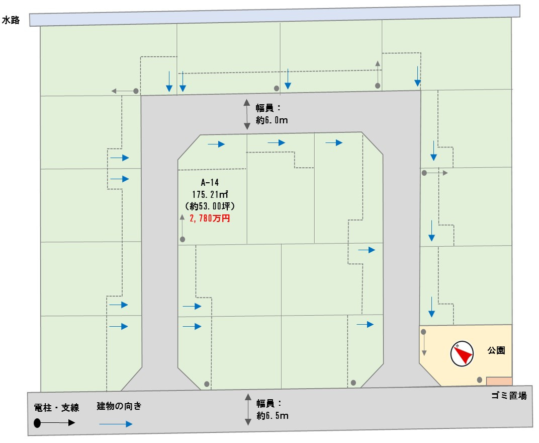 匝瑳市八日市場ロA区／太陽光発電システム付　新築一戸建の区画図