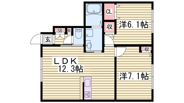 ラポール新野辺の間取り