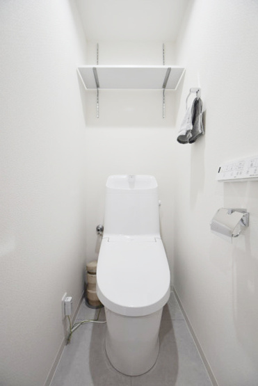 【トイレ】 | 浅草ロイヤルマンション | 上部に収納を備えたトイレです。自宅の中でも最もプライベートな空間だからこそ、ほしい「落ち着き」がここにあります。～即日のご見学可能～　お問合せはお気軽にどうぞ。
