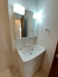 【独立洗面台】 | プロムナードかけはし | 独立洗面台、小物を置くことができて便利です