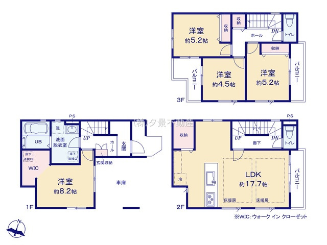 《仲介手数料無料》南区文蔵５丁目7-10新築一戸建てケイアイグレイス‎の間取り