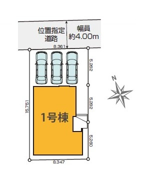 鶴ヶ島市鶴ヶ丘新築戸建の区画図